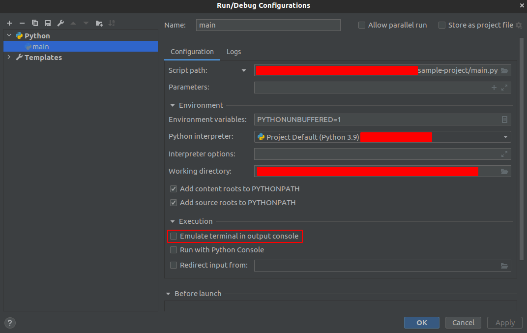 IDE emulate console